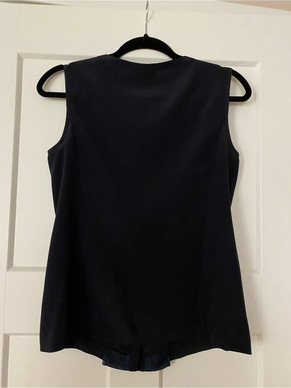 Tory Burch Navy Sleeveless Scallop-Trim Camisole